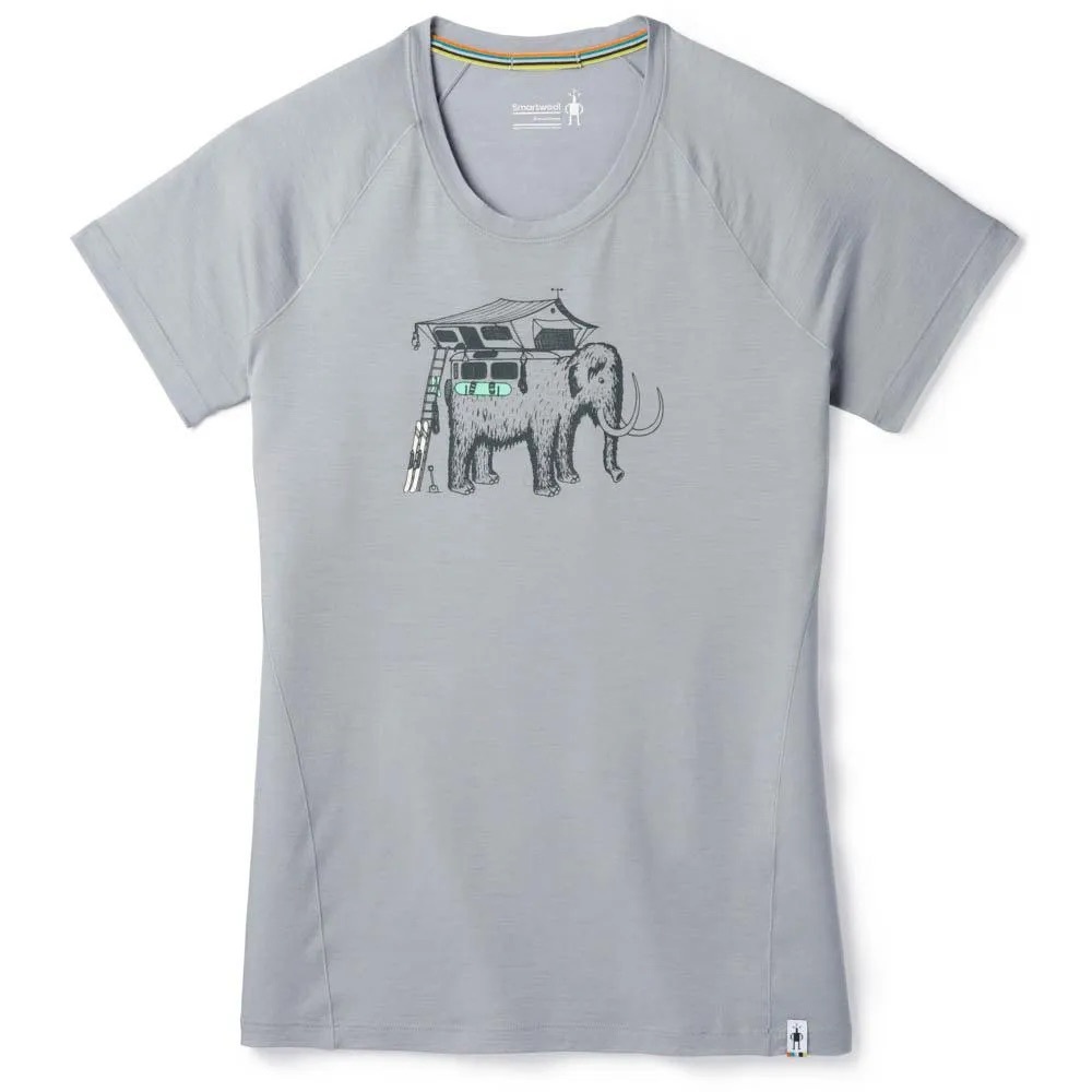 Smartwool Light Gray Short Sleeve Tee with Mammoth Roof Graphic